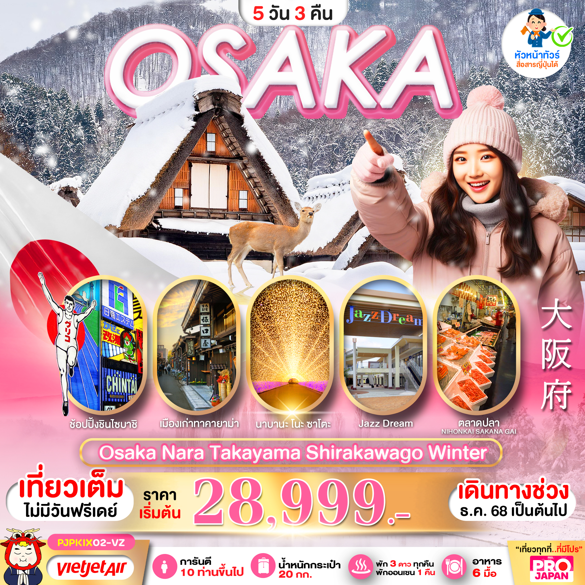 PJPKIX02-VZ PRO OSAKA NARA TAKAYAMA SHIRAKAWAGO WINTER 5D3N